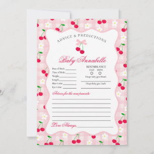 Cherry Sweet Pink Coquette Advice for Baby Card Einladung