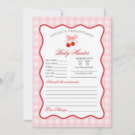 Cherry Sweet Pink Coquette Advice for Baby Card Einladung
