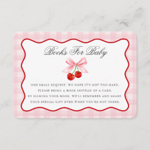 Cherry Sweet Pink Coquette Books for Baby Card Begleitkarte