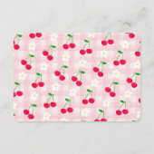 Cherry Sweet Pink Coquette Bow Baby Registry Card Begleitkarte (Rückseite)