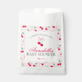 Cherry Sweet Pink Coquette Bow Baby Shower Dessert Geschenktütchen (Vorderseite)