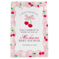 Cherry Sweet Pink Coquette Bow Baby Shower Favorit