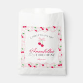 Cherry Sweet Pink Coquette Bow Birthday Dessert Geschenktütchen (Vorderseite)
