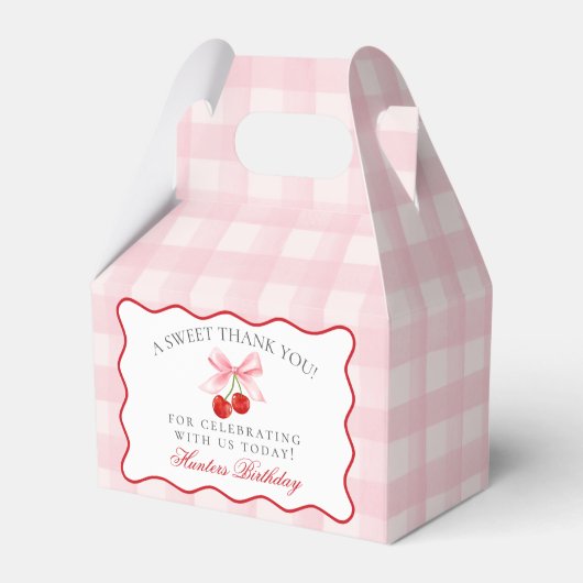 Cherry Sweet Pink Coquette Bow Birthday Gevor Box Geschenkschachtel (Vorderseite)