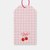 Cherry Sweet Pink Coquette Bow Brautparty Gefallen Geschenkanhänger (Rückseite)