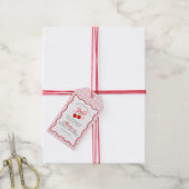 Cherry Sweet Pink Coquette Bow Brautparty Gefallen Geschenkanhänger (Mit Garn)