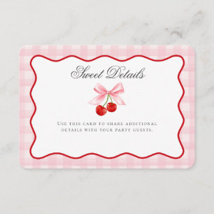 Cherry Sweet Pink Coquette Bow Details Karte einfü