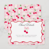 Cherry Sweet Pink Coquette Bow Details Karte einfü (Vorne/Hinten)