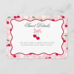 Cherry Sweet Pink Coquette Bow Details Karte einfü
