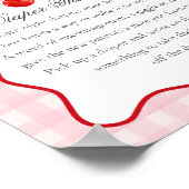 Cherry Sweet Pink Coquette Bow Diaper Gedanken Poster (Ecke)