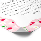 Cherry Sweet Pink Coquette Bow Diaper Gedanken Poster (Ecke)