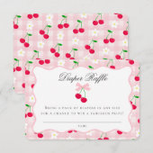 Cherry Sweet Pink Coquette Bow Diaper Raffekarte Begleitkarte (Vorne/Hinten)