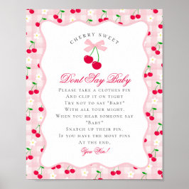 Cherry Sweet Pink Coquette Bow Dont Say Baby-Zeich Poster