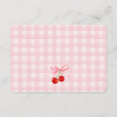 Cherry Sweet Pink Coquette Bow Teilen Sie eine Rez Begleitkarte (Rückseite)
