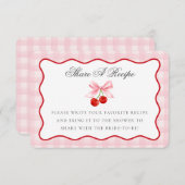 Cherry Sweet Pink Coquette Bow Teilen Sie eine Rez Begleitkarte (Vorne/Hinten)