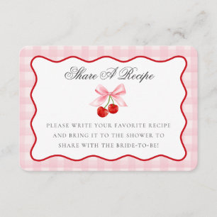 Cherry Sweet Pink Coquette Bow Teilen Sie eine Rez Begleitkarte