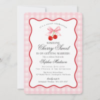 Cherry Sweet Pink Coquette Gingham Brautparty