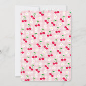 Cherry Sweet Pink Coquette Gingham Erster Geburtst Einladung (Rückseite)