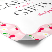 Cherry Sweet Pink Coquette Gingham Karten & Gesche Poster (Ecke)