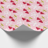 Cherry Sweet Preppy Pink und Red Teen Kids Girl Geschenkpapier (Ecke)