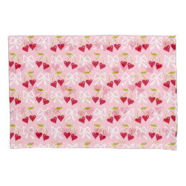 Cherry Sweet Preppy Pink und Red Teen Kids Girl Kissenbezug