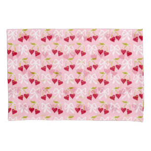 Cherry Sweet Preppy Pink und Red Teen Kids Girl Kissenbezug