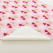 Cherry Sweet Preppy Pink und Red Teen Kids Girl Sherpadecke (3/4)