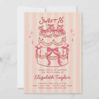 Cherry Sweet Sixteen Geburtstagsfeier Einladung