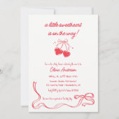 Cherry sweetheart Baby Shower Invitation Einladung (Vorderseite)