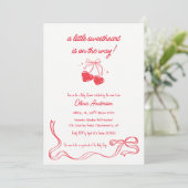 Cherry sweetheart Baby Shower Invitation Einladung (Stehend Vorderseite)