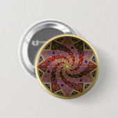 Cherry Swirl Gold Trimm Mandala Taste Button (Vorne & Hinten)