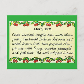 Cherry Tarts Recipe Postcard Postkarte