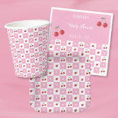 Cherry Thema Rosa und Weißbuch Napkin Serviette
