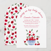 Cherry Thema Wasserfarbe Kinderdusche Einladung (Vorne/Hinten)