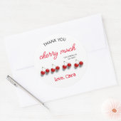 Cherry Theme Baby Birthday Party Classic Round Runder Aufkleber (Umschlag)