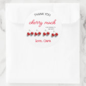 Cherry Theme Baby Birthday Party Classic Round Runder Aufkleber (Tasche)