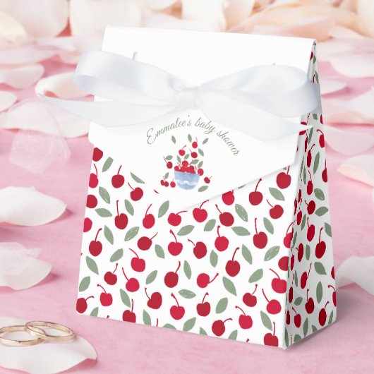 Cherry Theme Watercolor Babydusche Geschenkschachtel (Hochzeit)