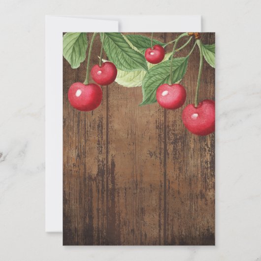 Cherry Themed Birthday Party Einladung (Rückseite)