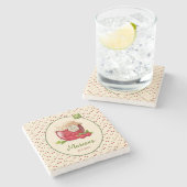 Cherry Themed Custom Stone Drink Untersetzer (Seitenansicht)