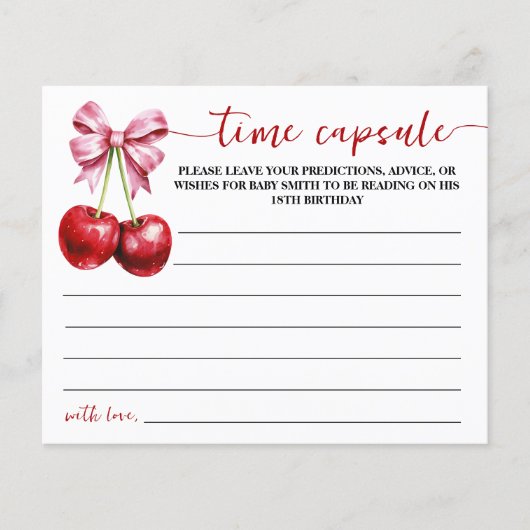 Cherry Time Kapsel Babyduschkarte Flyer (Vorne)