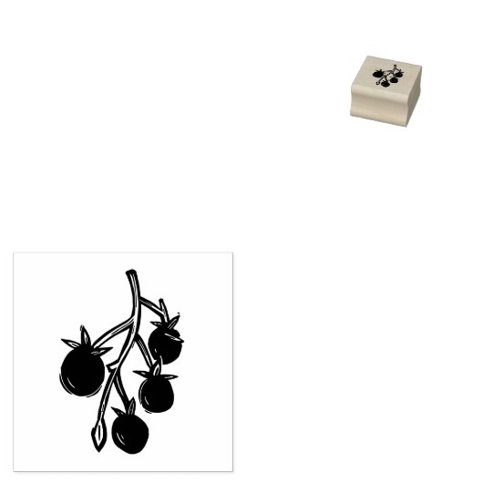 Cherry Tomaten Pflanze Gartenbau Rustikale Lino-Sc Gummistempel (Stempel)