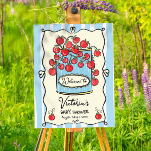 Cherry Tomato Baby Dusche Begrüßungszeichen Plakat