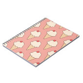 Cherry Top Ice Cream Conneys on Pink Notizblock (Linke Seite)