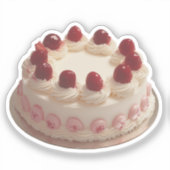 Cherry-Topped Cream Cake Aufkleber (Vorderseite)