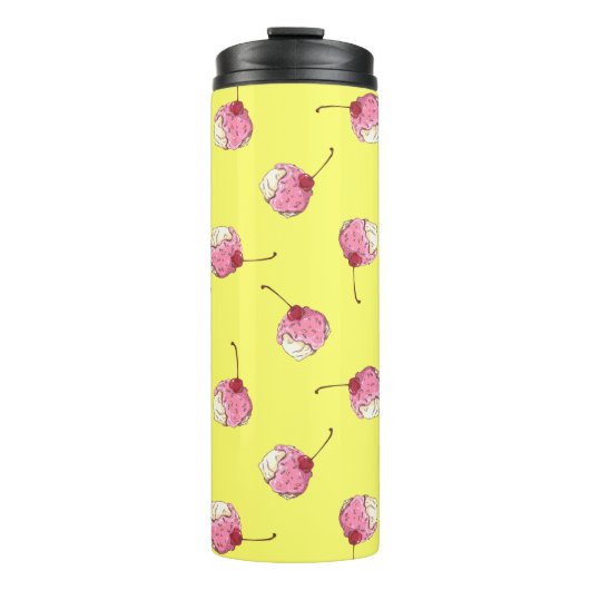 Cherry-Topped Ice Cream Muster Thermosbecher (Vorderseite)