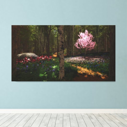 Cherry Tree Concerto Wrapped Canvas Leinwanddruck (Insitu (Holzboden))