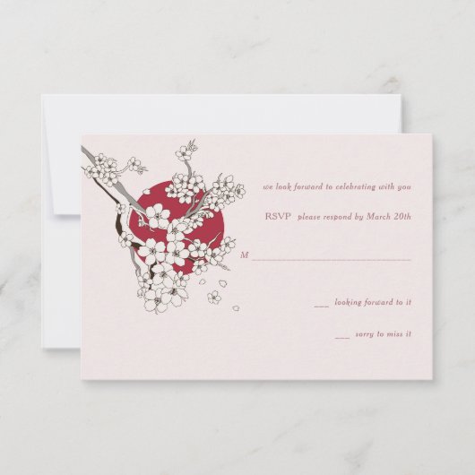 Cherry Tree Petals RSVP Card Karte (Vorderseite)