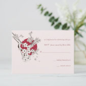 Cherry Tree Petals RSVP Card Karte (Stehend Vorderseite)