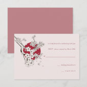 Cherry Tree Petals RSVP Card Karte (Vorne/Hinten)