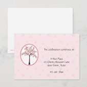 Cherry Tree Pink Empfang Card Begleitkarte (Vorne/Hinten)